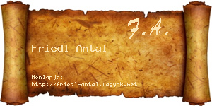 Friedl Antal névjegykártya